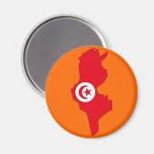 チュニジア国旗の地図 マグネット (正面/裏面)