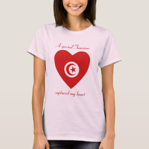 チュニジア国旗スウィートハートTシャツ Tシャツ