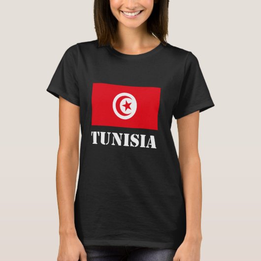 チュニジア国旗伝統チュニジアプライドヴィンテージチュニス Tシャツ (正面)
