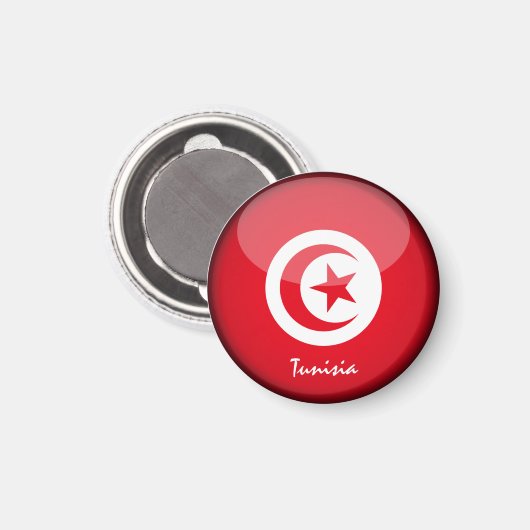 チュニジア国旗&アフリカ – 旅行/スポーツファン マグネット (正面/裏面)
