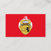 チュニジア国旗・コート・オブ・アームズ、チュニジア国旗 名刺 (正面)