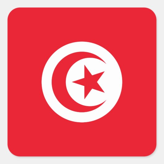 チュニジア国旗 スクエアシール (正面)