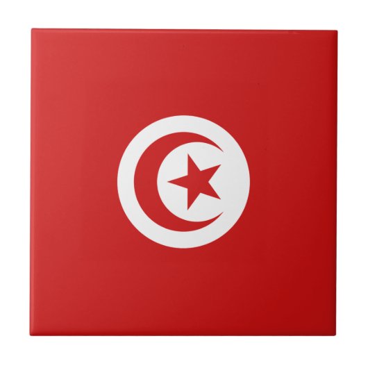 チュニジア国旗 セラミックタイル (正面)