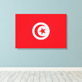 チュニジア国旗(チュニジア)(イスラム三日月) キャンバスプリント (インサイチュ (ウッドフロア))
