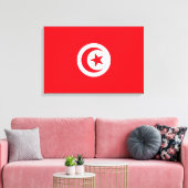 チュニジア国旗(チュニジア)(イスラム三日月) キャンバスプリント (インサイチュ (リビング))
