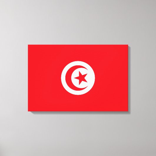 チュニジア国旗(チュニジア)(イスラム三日月) キャンバスプリント (正面)