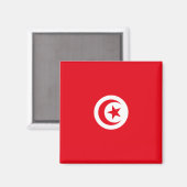 チュニジア国旗（チュニジア）（イスラム三日月） マグネット (正面/裏面)