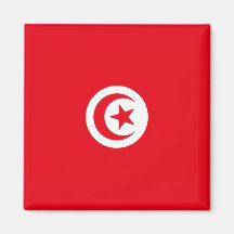 チュニジア国旗（チュニジア）（イスラム三日月）