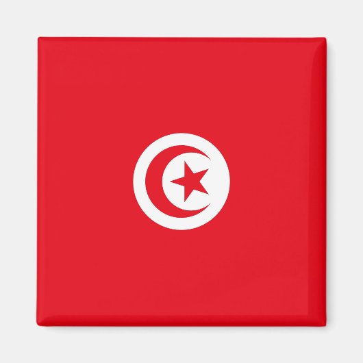 チュニジア国旗（チュニジア）（イスラム三日月） マグネット (正面)