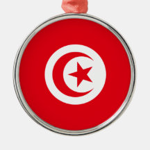 チュニジア国旗（チュニジア）（イスラム三日月）