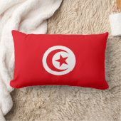 チュニジア国旗（チュニジア）（イスラム三日月） ランバークッション (ブランケット)