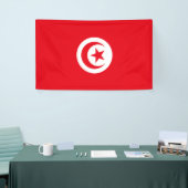 チュニジア国旗(チュニジア)(イスラム三日月) 横断幕 (トレードショー)