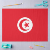 チュニジア国旗（チュニジア）（イスラム三日月） 薄葉紙 (クラフト)