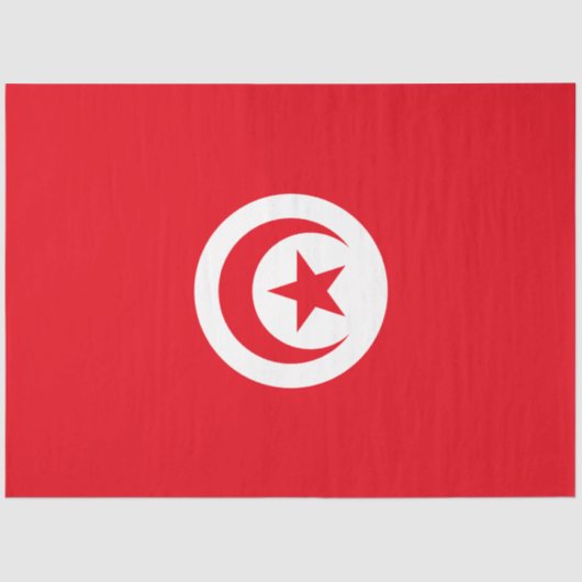 チュニジア国旗（チュニジア）（イスラム三日月） 薄葉紙 (正面)