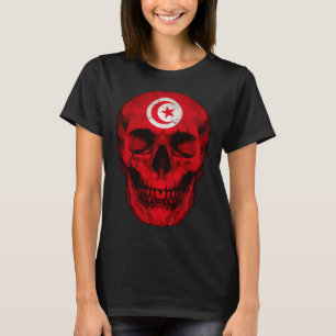 チュニジア国旗 ドクロ チュニジアの誇り 愛国 Tシャツ