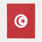 チュニジア国旗 フリースブランケット (正面)
