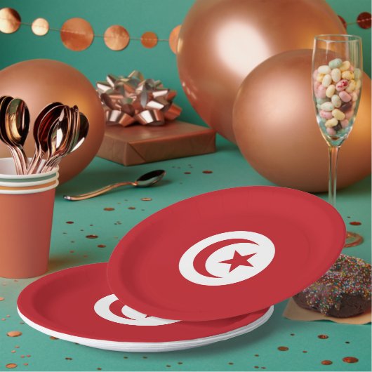 チュニジア国旗 ペーパープレート (複数)