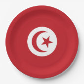 チュニジア国旗 ペーパープレート (正面)