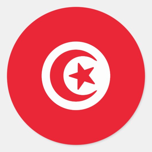 チュニジア国旗 ラウンドシール (正面)