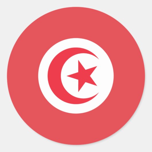 チュニジア国旗 ラウンドシール (正面)