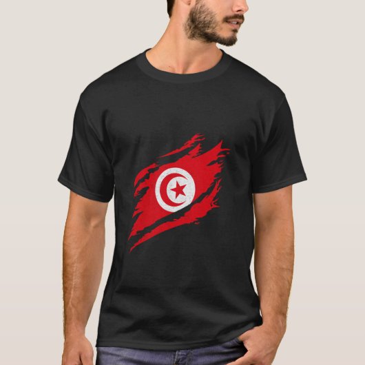 チュニジア国旗 遺産 チュニジアの誇り ヴィンテージ チュニス Tシャツ (正面)