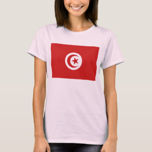 チュニジア国旗x地図Tシャツ Tシャツ