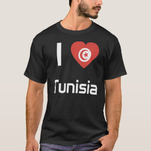 チュニジア土産女性国男性へ旗 Tシャツ