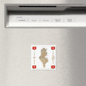 チュニジア地図+フラグ磁石 マグネット (インサイチュ (食洗機))