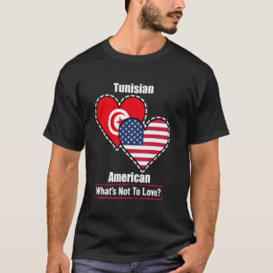 チュニジア系アメリカ人のハートフラグ 愛してるよ Tシャツ