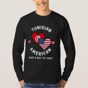 チュニジア系アメリカ人 何が悪い? ハートフラグ Tシャツ