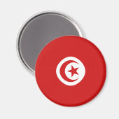 チュニジア魚眼国旗の磁石 マグネット (正面/裏面)