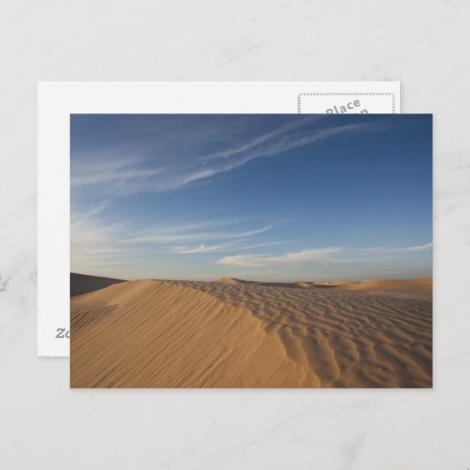 チュニジア、サハラ砂漠、ダズ、素晴らしデューン、夕暮れ ポストカード (正面/裏面)