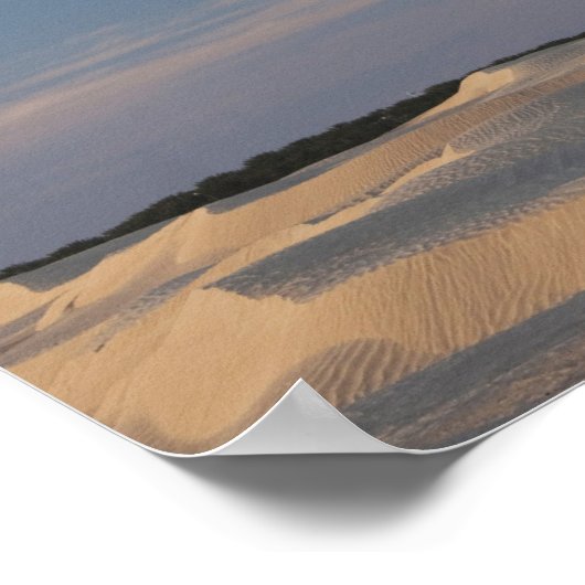 チュニジア、サハラ砂漠、ドゥー素晴らしズ、デューン、夕暮れ2 ポスター (角)