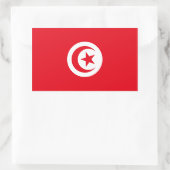 チュニジア/チュニジア国旗 長方形シール (バッグ)