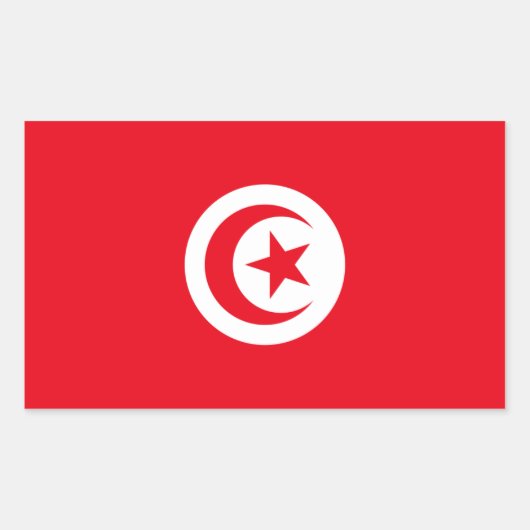 チュニジア/チュニジア国旗 長方形シール (正面)