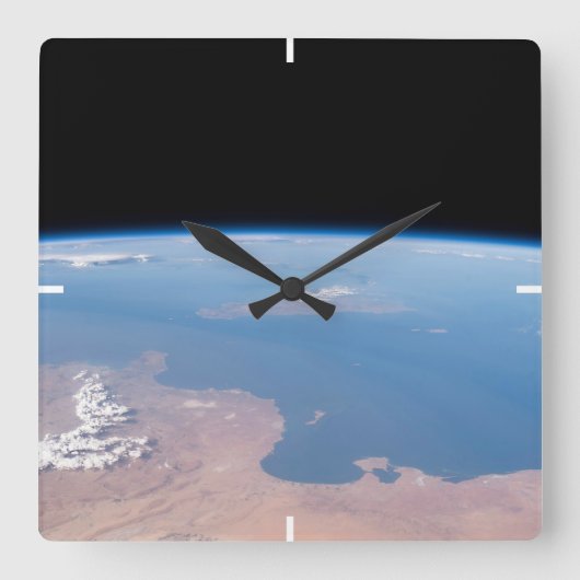 チュニジア、リビアの沿岸とシチリア島 スクエア壁時計 (正面)