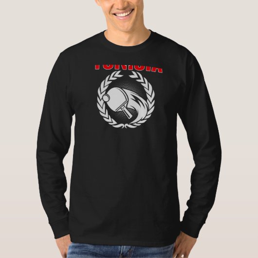 チュニジア 卓球サポート チュニジア 卓球チーム Tシャツ (正面)