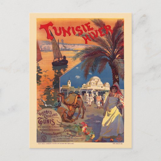 チュニジアHiver Tunisia Vintage Poster 1899 ポストカード (正面)