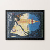 チュニスのヴィンテージ旅行ポスター ジグソーパズル (横)