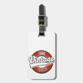 チュニスチュニジアヴィンテージスタイルロゴ ラゲッジタグ (正面縦)