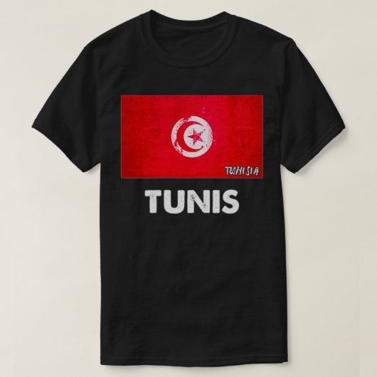 チュニス国旗チュニス Tシャツ (デザイン正面)