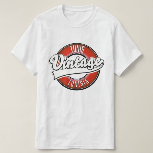 チュニス チュニジア ヴィンテージ ロゴ Tシャツ (デザイン正面)