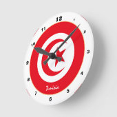 チュニモダンシア国旗チュニジアトレンディーホーム/デザイン ラウンド壁時計 (傾斜)