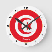 チュニモダンシア国旗チュニジアトレンディーホーム/デザイン ラウンド壁時計 (正面)