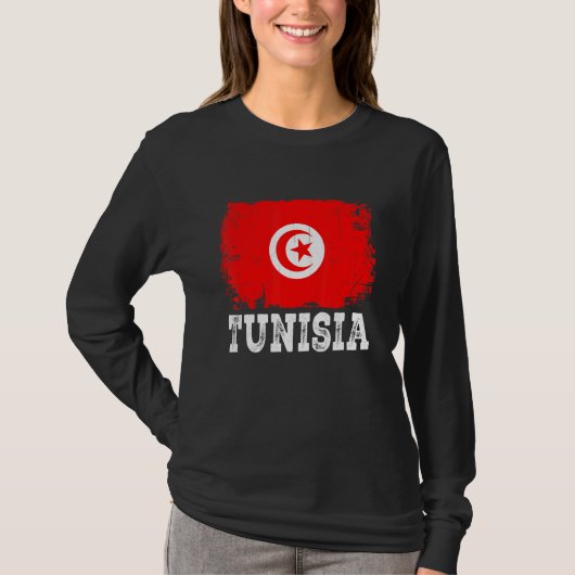チュニ動揺してシア国旗の男性女性キッズ愛国心 Tシャツ (正面)