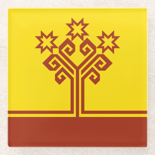 チュバシア国旗 ガラスコースター (正面)