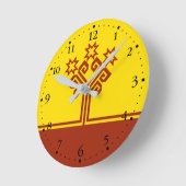 チュバシア国旗 ラウンド壁時計 (傾斜)