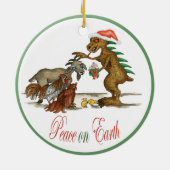 チュパカブラおよびヤギのオーナメント セラミックオーナメント (裏面)