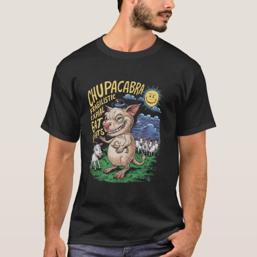 チュパカブラ伝説的な生き物神話的な獣の地下聖堂 Tシャツ (正面)