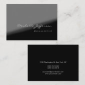 チュビーアーティストグレイ白黒名刺 名刺 (正面/裏面)